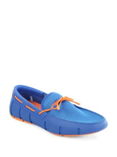 Swims Braided Lace-up Loafers In Blue