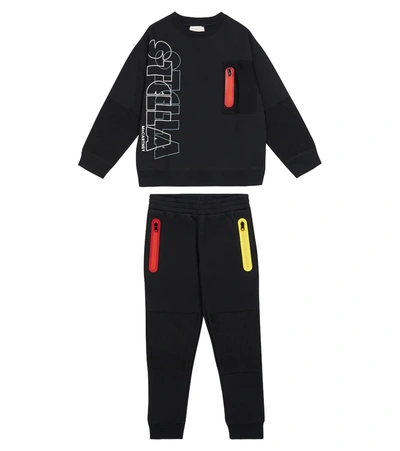 Stella Mccartney Kids' Logo-print Tracksuit Set In Black