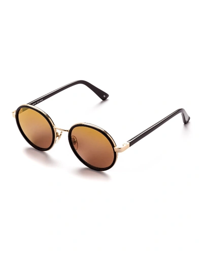 Sunday Somewhere Ned Round Sunglasses In Brown/gold