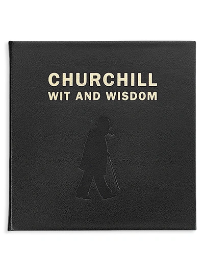 Graphic Image Churchill Wit And Wisdom Leather-bound Book In Black