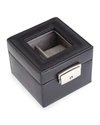 Royce New York Personalized Leather 2-watch Display Case