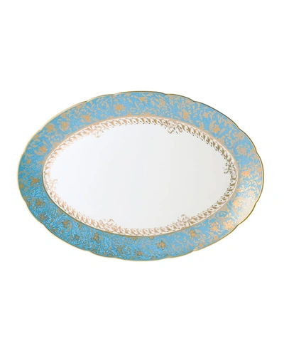 Bernardaud Eden Turquoise Oval Platter, 15"