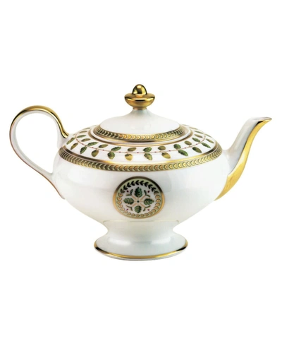 Bernardaud Constance Teapot In White,green,gld