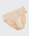 Hanro Cotton Seamless High-leg Briefs In Skin