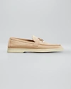 Loro Piana Summer Charms Walk Suede Loafers In Light Brown