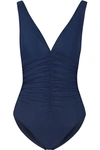 Karla Colletto Basic Ruched Underwired Swimsuit In Navy