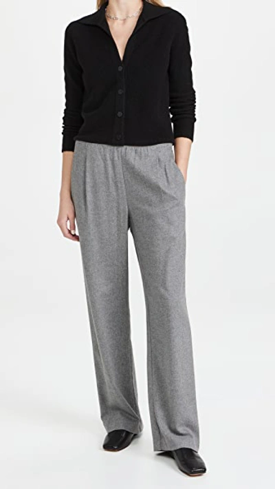 Vince Cashmere Button-front Polo Cardigan In Black