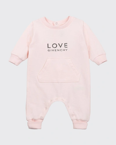 Givenchy Kids' Girl's Love Logo-printed Coverall In 45s Lt Pink