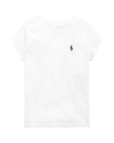 Ralph Lauren Kids' Girl's Logo Embroidered T-shirt In White