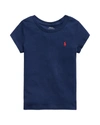 Polo Ralph Lauren Kids' Girl's Logo Embroidered T-shirt In Blue