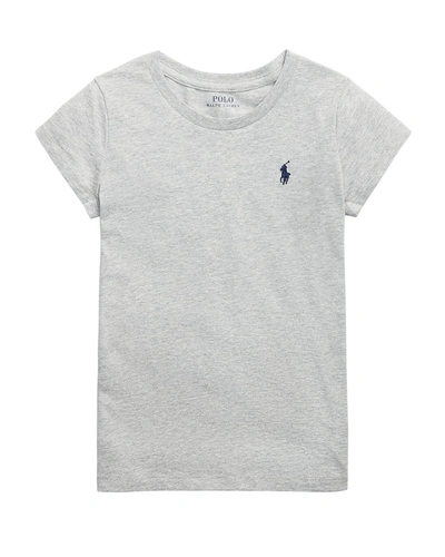 Ralph Lauren Kids' Girl's Logo Embroidered T-shirt In Grey