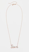 Sydney Evan Large Rainbow Sapphire Love Necklace In Yellow Gold