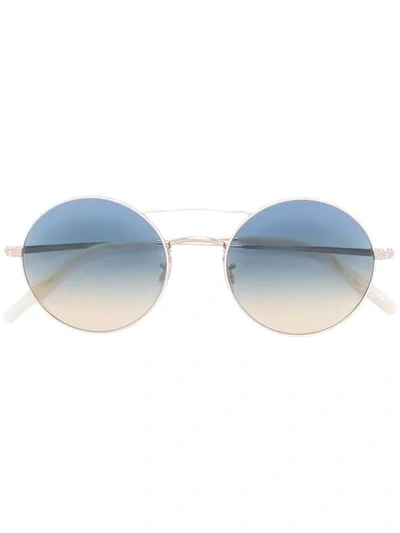 Oliver Peoples 'nickol' Round Frame Sunglasses In Metallic