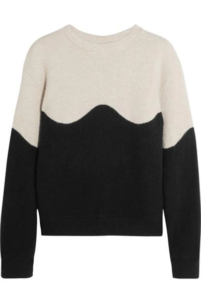 The Elder Statesman Intarsia Cashmere Sweater In Black