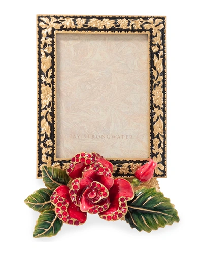 Jay Strongwater Night Bloom Rose 3" X 4" Picture Frame
