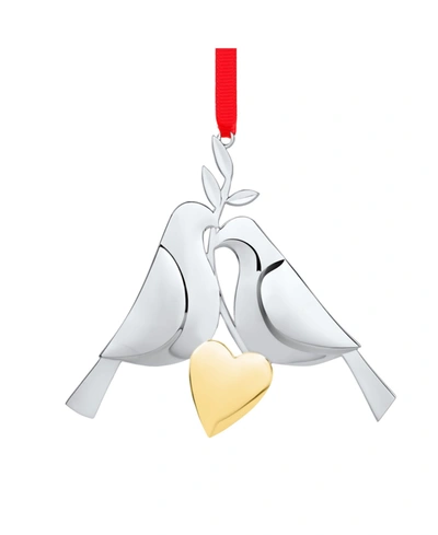 Nambe Twelve Days Of Christmas Ornament - Two Turtle Doves In Silver-tone,gold-tone