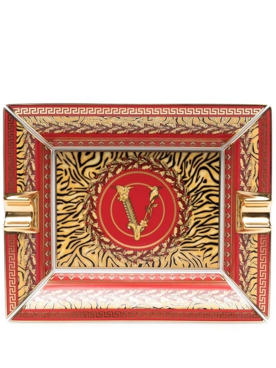 Versace Virtus Holiday Ashtray - 6.25" In Gold