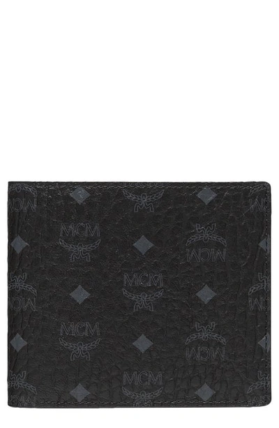 Mcm Visetos Original Coated Canvas Bifold Wallet In Black