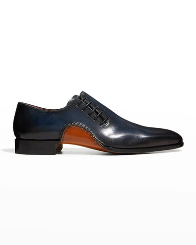 Magnanni Men's Whole-cut Leather Oxfords In Navy