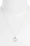 Ippolita Stella Lollipop Pendant Necklace In Mother-of-pearl Doublet With Diamonds In White/silver