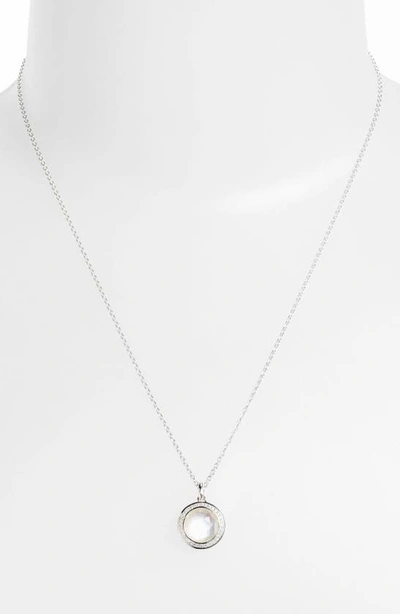 Ippolita Stella Lollipop Pendant Necklace In Mother-of-pearl Doublet With Diamonds In Silver Pearl