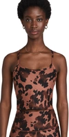 Beyond Yoga Spacedye Printed Slim Racerback Cropped Tank In Copper Cow
