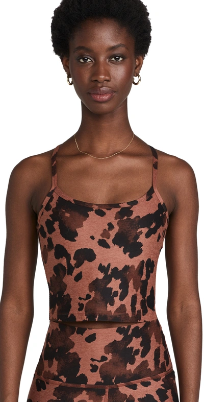 Beyond Yoga Spacedye Printed Slim Racerback Cropped Tank In Copper Cow