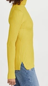 Tory Burch Rib-knit Turtleneck Sweater In Golden Pear