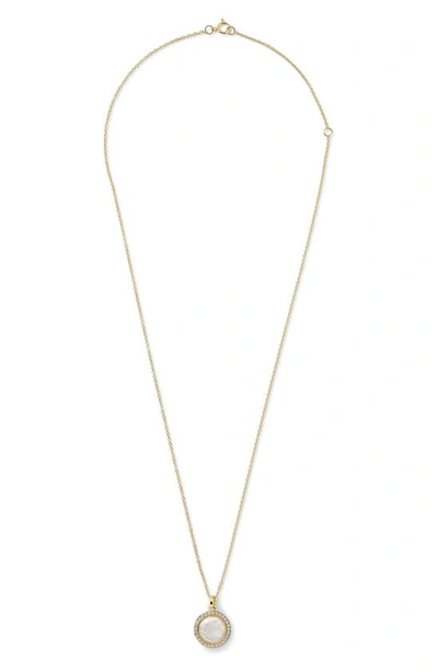 Ippolita 18k Gold Rock Candy Mini Lollipop Diamond Necklace In Mother-of-pearl In Oyster