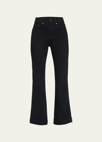 Veronica Beard Jeans Carly High-rise Kick Flare Jeans In Onyx