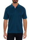 Robert Graham Men's Archie Polo Shirt W/ Contrast Detail In Dark Teal