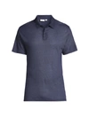 Onia Men's Solid Linen Polo Shirt In Deep Navy