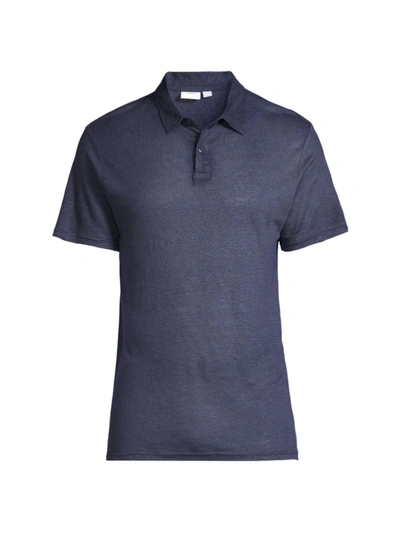 Onia Men's Solid Linen Polo Shirt In Deep Navy