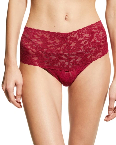 Hanky Panky Retro Signature Lace Thong In Cranberry
