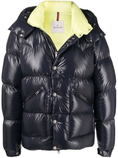 Moncler Coutard Nylon Laquè Down Jacket In Purple