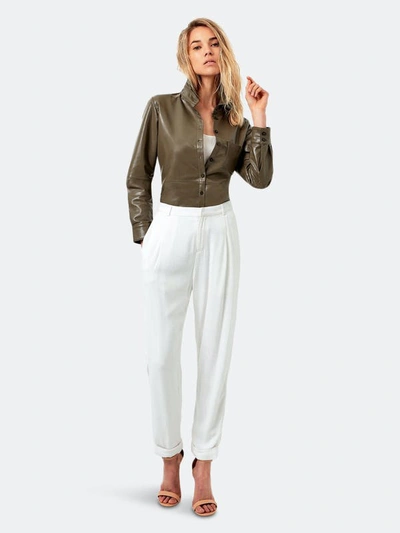 As By Df La Nuit Recycled Leather Blouse In Desert Olive