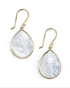 Ippolita 18k Polished Rock Candy Mini Teardrop Earrings In Mother-of-pearl In Open White
