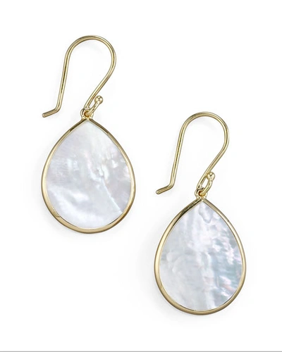 Ippolita 18k Polished Rock Candy Mini Teardrop Earrings In Mother-of-pearl In Open White