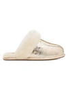 Ugg Scuffette Ii Metallic Sparkle Sheepskin Slippers In Soft Gold