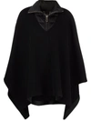 Chloé Short Wool-blend Puffer Poncho In Black