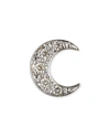 Sydney Evan 14k Pave Diamond Crescent Moon Single Stud Earring In White Gold