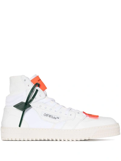 Off-white 3.0 Off Court Leather High Top Sneakers In White Orange ...