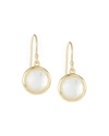 Ippolita Lollipop Mini Earrings In 18k Gold With Clear Quartz And Mother-of-pearl Doublet In Mopdia