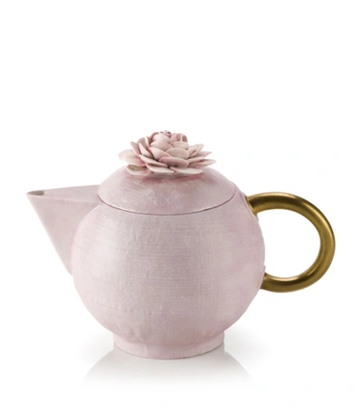 Villari Flower Teapot 900ml In Pink