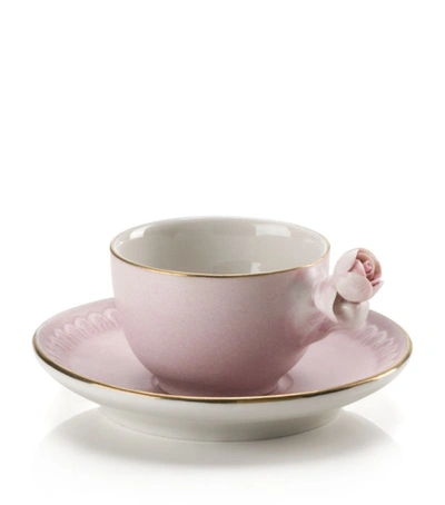 Villari Coffee Cup And Saucer In Pink