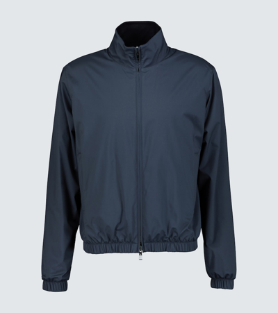 Loro Piana Reversible Storm System Shell And Cashmere Bomber Jacket In Blu