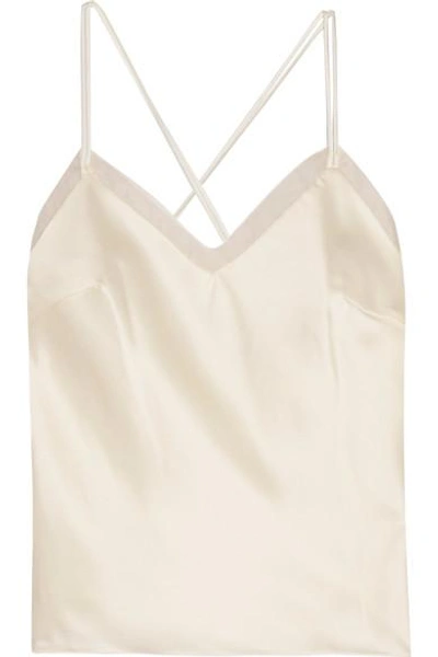 Halfpenny London Lenny Organza-trimmed Satin Camisole In White