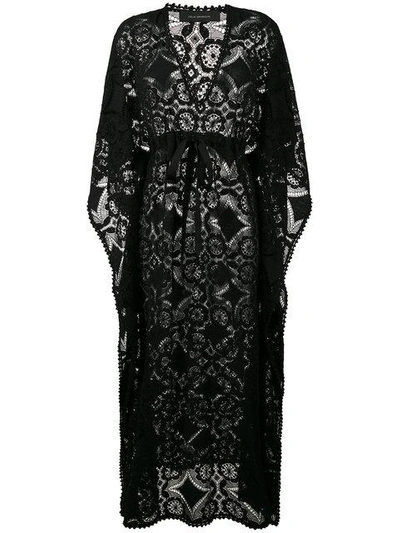 Celia Dragouni Lace Kaftan Dress - Black