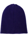 The Elder Statesman Deep Blue Watchman Ribbed Beanie