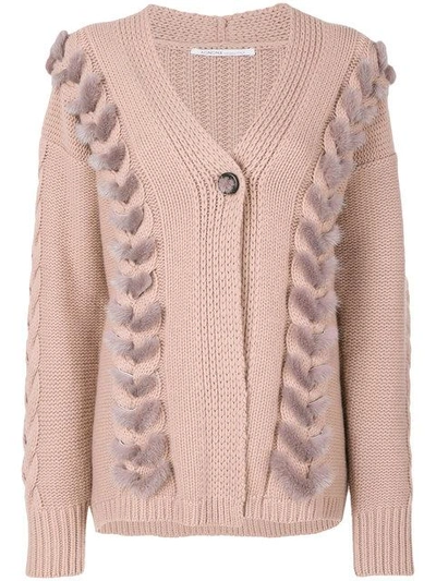 Agnona Cable Knit Detail Cardigan - Pink